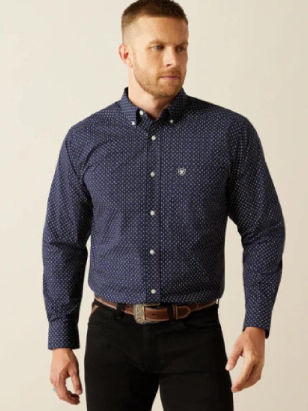 Ariat Men’s Medium Stretch Geometric Button Down Shirt Long Sleeve Western